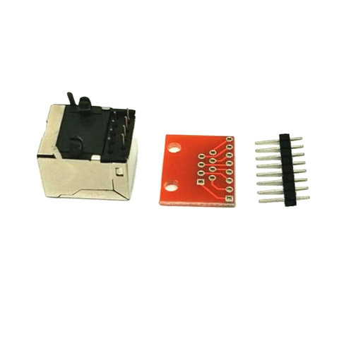 RJ45 8-P контактный разъем PCB и Breakout плата адаптер Комплект Ethernet ► Фото 1/5