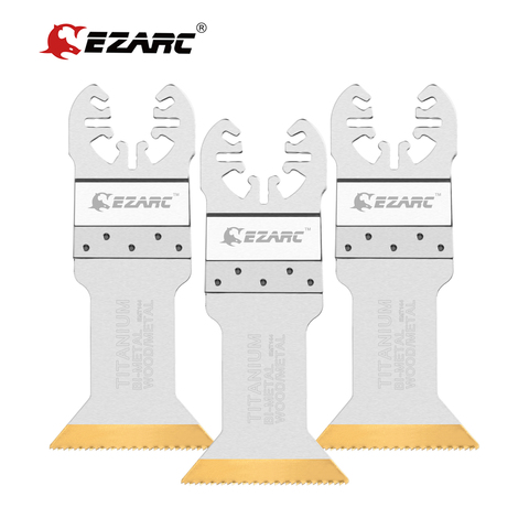 Титановые Осциллирующие многофункциональные лезвия EZARC, электрические режущие лезвия пилы для дерева, металла и твердого материала, 3 шт. в упаковке ► Фото 1/6
