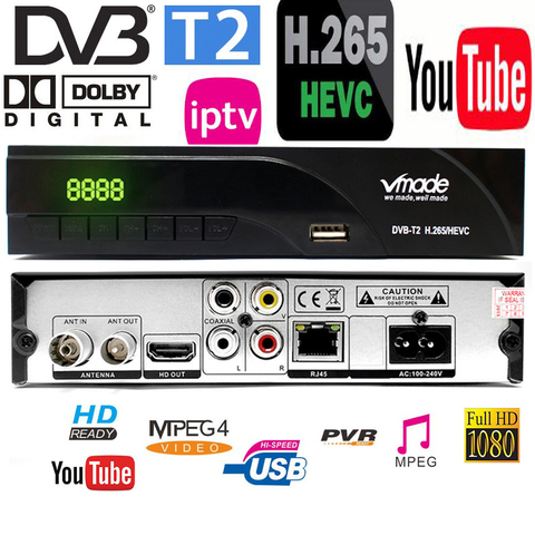 Новейший цифровой ресивер DVB-T2 с поддержкой FTA H.265/ HEVC DVB-T H264 Dvb T2 для Германии, Нидерландов, Чехии, Франции, Италии и т. д. ► Фото 1/4