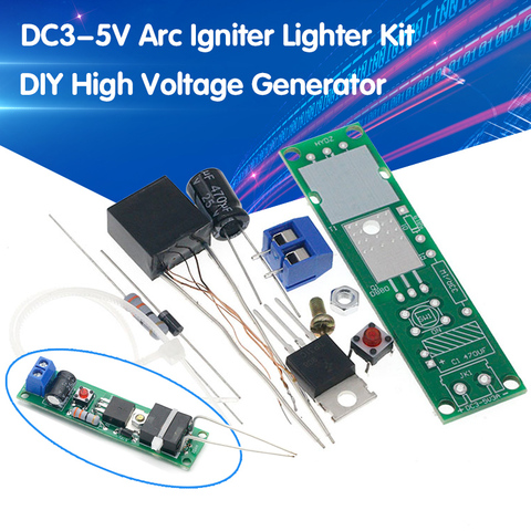 DC3-5V DIY комплект генератора высокого напряжения дуговой воспламенитель комплект зажигалки для DIY электронного производственного набора ► Фото 1/6