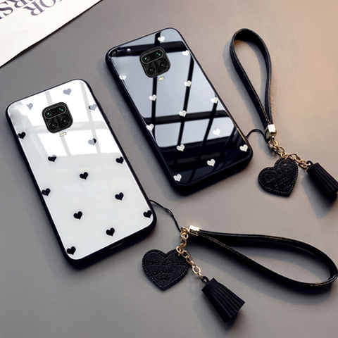 Чехол из жесткого стекла с маленьким сердечком для xiaomi Redmi Note 9S Note 9 8 7 6 Pro Redmi 9A 9C 8A Note 8T 5 Pro ► Фото 1/6