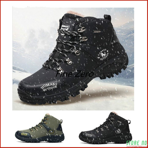Мужские зимние ботинки, мужские зимние ботинки для снега, водонепроницаемые мужские супертеплые ботинки для снега, мужские ботильоны на шнуровке, уличные осенние кроссовки, обувь ► Фото 1/6