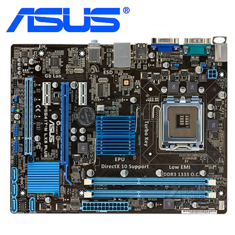 Материнские платы ASUS P5G41T-M LX3 Plus LGA 775 DDR3 8 ГБ для Intel G41, б/у системная плата для настольных ПК SATA II ► Фото 1/1