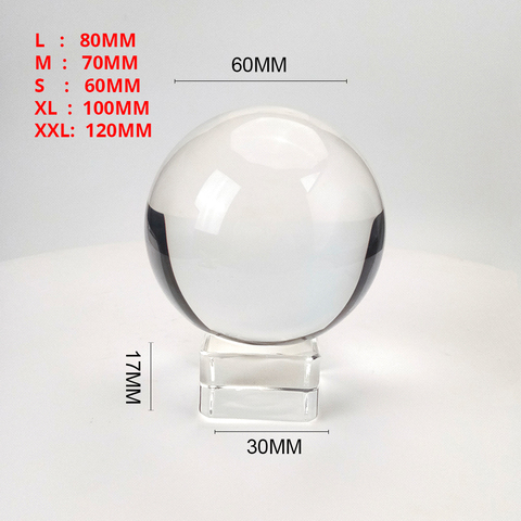 Прозрачный хрустальный шар 60 мм/70 мм/80 мм/100 мм/120 мм с бесплатной подставкой хрустальный шар K9 для фотографии реквизит ► Фото 1/5