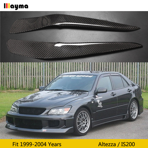 Чехлы для фар из углеродного волокна, веко для Lexus IS200 1999- 2004, для Toyota Altezza, стекловолокно, Праймер, передняя лампа, наклейка для бровей ► Фото 1/6