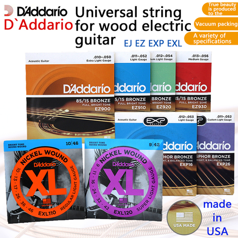 Струны для Народной акустической гитары D 'addario, набор струн EJ EXP EXL, струны для акустической гитары из фосфорной меди ► Фото 1/5