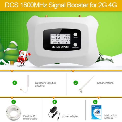 2022 новый обновленный ЖК-дисплей с глобальной частотой 2G 4G LTE DCS 1800 МГц повторитель мобильного сигнала/усилитель сигнала для комплекта 2G4G ► Фото 1/6