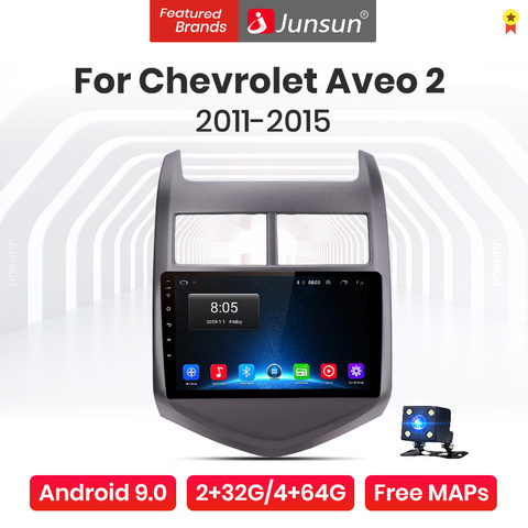 Junsun V1 Pro 4G + 64G Android 10,0 4G Автомобильный Радио мультимедийный плеер для Chevrolet Aveo 2 2011-2015 GPS навигация no 2din Авторадио ► Фото 1/6