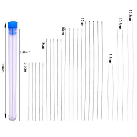 Набор ручных швейных инструментов с иглой в бутылке, включая иглы для бисероплетения большими глазами/длинные прямые иглы для бисероплетения ► Фото 1/6