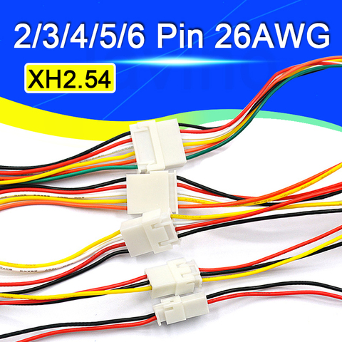 10 шт. XH2.54 2/3/4/5/6 Pin шаг 2,54 мм проводной Кабельный разъем XH штекер и гнездо кабель для зарядки аккумулятора 200 мм длина 26AWG ► Фото 1/5