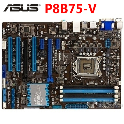 Материнская плата LGA 1155 ASUS P8B75-V DDR3 32 Гб B75, десктопная материнская плата, системная плата SATA III PCI-E 3,0, встроенная P8B75 в, б/у ► Фото 1/6
