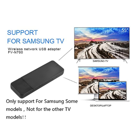 Мини-адаптер USB WLAN Lan для Smart TV Samsung WIS12ABGNX WIS09ABGN, 300 Мбит/с, Wi-Fi адаптер для ноутбука, ПК, Wi-Fi аудиоресивер ► Фото 1/6