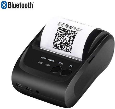 Беспроводной Bluetooth чековый термопринтер, портативный персональный принтер для чеков, 2 дюйма, 58 мм, мини USB POS-принтер для ресторана, распрода... ► Фото 1/6