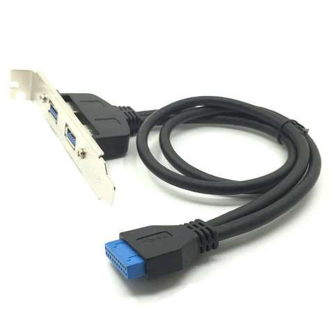 Плата USB 3,0 19/20 контактный разъем для состоящий из универсального адаптера на 2 USB 3,0 Tyep Женский кабель для настольного PCI-e профиль w/задний кро... ► Фото 1/5