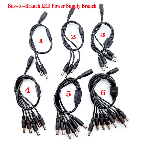 2,1*5,5 мм 1 Женский на 2 3 4 5 8 Мужской Штекерный кабель для камеры видеонаблюдения Аксессуары адаптер питания 12 В ► Фото 1/6