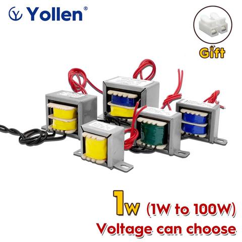 EI 1 Вт силовой трансформатор 1VA, аудио напряжение, индивидуальный 220 В/380 В/110 В до 9 В/12 В/15 В/18 в/24 В/110 В, двойной выход, изоляция, медь, сделай сам ► Фото 1/6