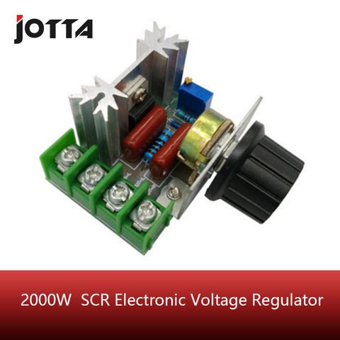 Электронный модуль регулятора напряжения SCR, 2000 Вт, 220 В, контроль скорости, затемнение ► Фото 1/6