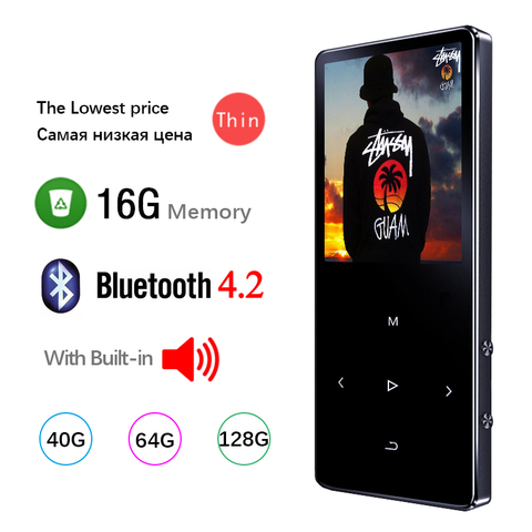 Bluetooth MP3-плеер Hifi металлический портативный музыкальный плеер с Fm-радио Запись Built-in динамик сенсорная клавиша 1,8 дюймовый Tft экран ► Фото 1/6