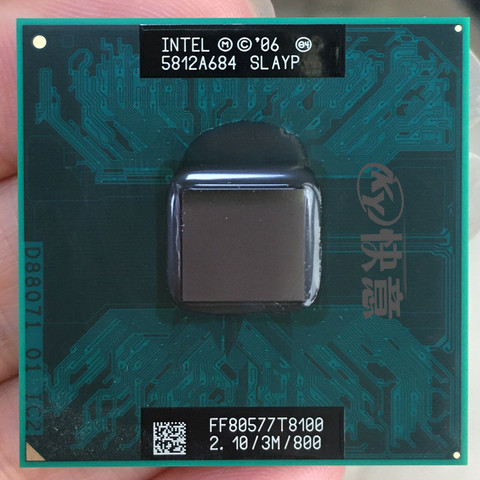 Оригинальный процессор lntel Core 2 Duo T8100 (3M кэш, 2,10 ГГц, 800 МГц FSB, двухъядерный) для ноутбука GL40 GM45 PM45 ► Фото 1/1