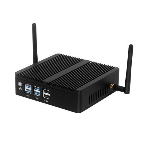 Мини настольный ПК i7 4500U DDR3L RAM mSATA SSD Windows 10 Linux двухдиапазонный WiFi Bluetooth 4,0 HDMI VGA 8 * USB Gigabit LAN безвентиляторный ► Фото 1/6