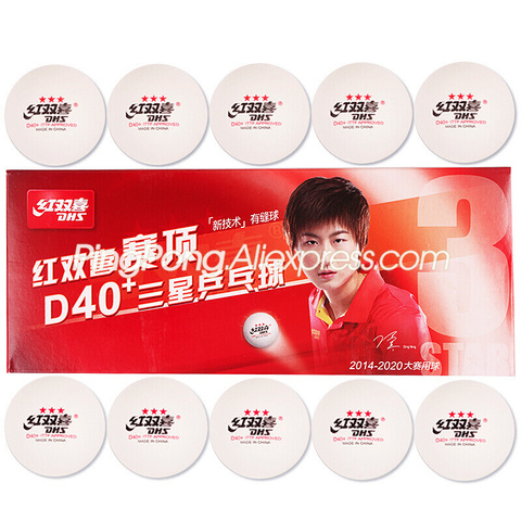 20 шариков DHS 3 Star D40 + мяч для настольного тенниса (Ding Ning) новый материал пластик поли оригинальные DHS 3-звездочные шарики для пинг понга ► Фото 1/6