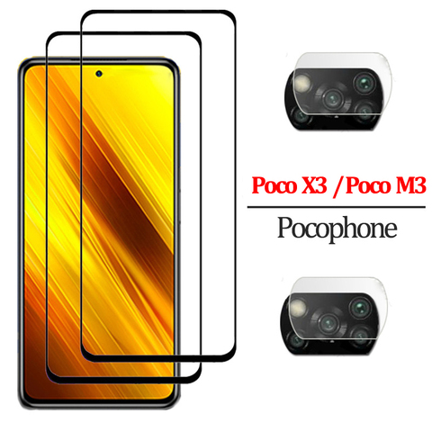 POCO X3 F2 Pro стекло Xiaomi Pocophone 9H полные очки Xiaomi Poco X3 NFC защитное стекло Pocophon X3 защитная пленка для экрана 6,53 ''стекло покофон x 3 поко x3 нфс ► Фото 1/6