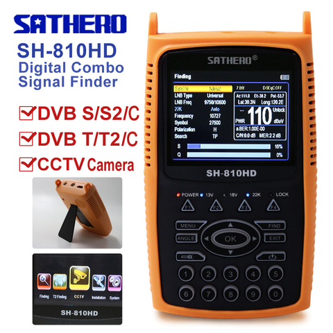 Цифровой спутниковый Finder, спутниковый счетчик SAT Finder, DVB S2 DVB T2 Sathero SH-810HD Full 1080P CCTV тестер TVI AHD 8MP ► Фото 1/6