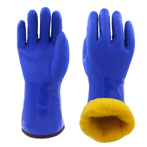 Водонепроницаемые Нескользящие утолщенные синие перчатки для холодного хранения сохраняют тепло 30 ниже нуля M L XL для зимнего использования рыболовные ► Фото 1/6