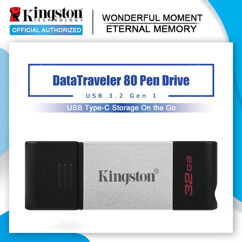 Kingston Новый USB флеш-накопитель DT80 32 Гб Флешка usb 3,2 Gen 1 64 Гб u-диск Флешка usb 3,0 128 Гб карта памяти флеш-накопитель Memoria USB ► Фото 1/6