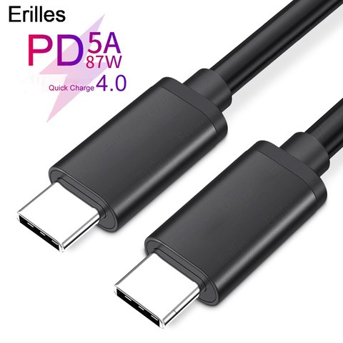 Кабель USB C на USB Type C, 100 Вт, шнур для быстрой зарядки USB C PD, кабель стандарта USB Type-c для Xiaomi mi 10 Pro, для Samsung S20, Macbook, iPad ► Фото 1/6