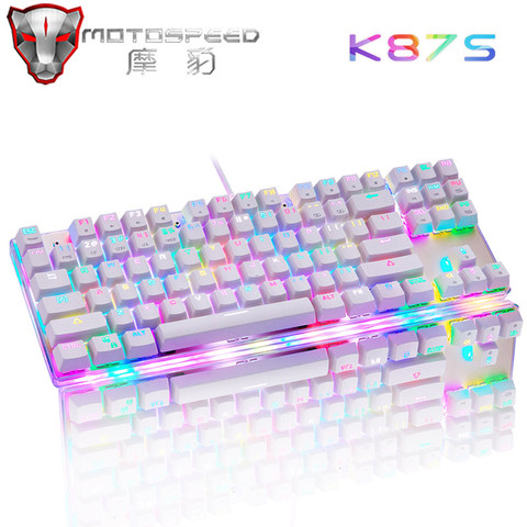 Motospeed k87s RGB Механическая игровая клавиатура USB проводная светодиодная подсветка Оригинальная клавиатура лазерная русская/испанская для ком... ► Фото 1/6