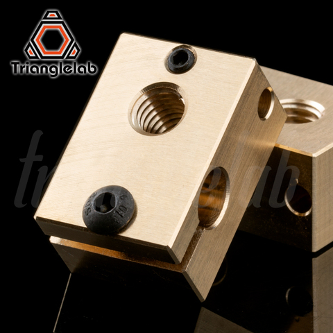 Латунный тепловой блок Trianglelab для E3D латунного Hotend, для 3D-принтера, высокая температура для закаленной стали, сопла V6/титановый экструдер ► Фото 1/5