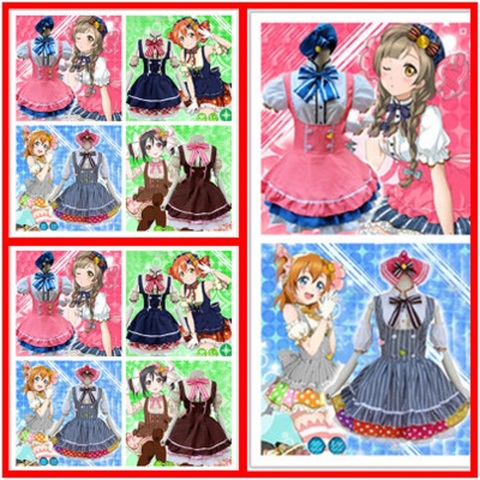 Японское аниме Love Live Tojo/ Umi/ Eli/ Hanayo/Nico/Rin конфетная горничная униформа платье принцессы Лолиты Косплей Костюм ► Фото 1/6