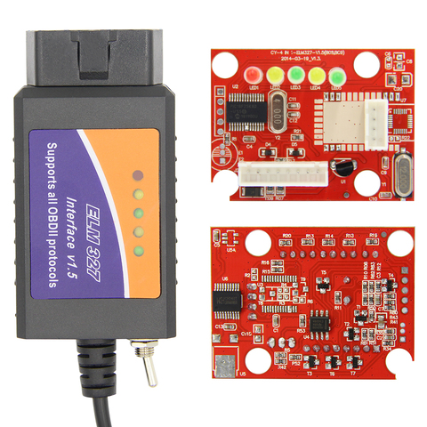 Лучший ELM327 V1.5 USB переключатель PIC18F25K80 чип HS-CAN/MS-CAN для FORScan elm327 v1.5 для Ford OBD2 диагностический сканер ► Фото 1/5