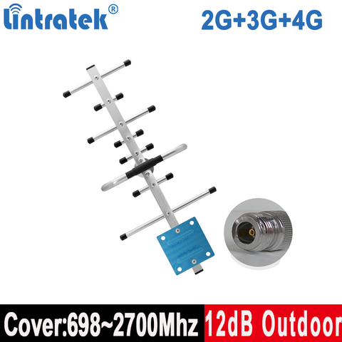 Lintratek 2G 3G Yagi Внешняя 4G антенна 698-2700 МГц костюм для GSM UMTS LTE WCDMA ретранслятор сигнала с высоким коэффициентом усиления KW20C-GDW ► Фото 1/6