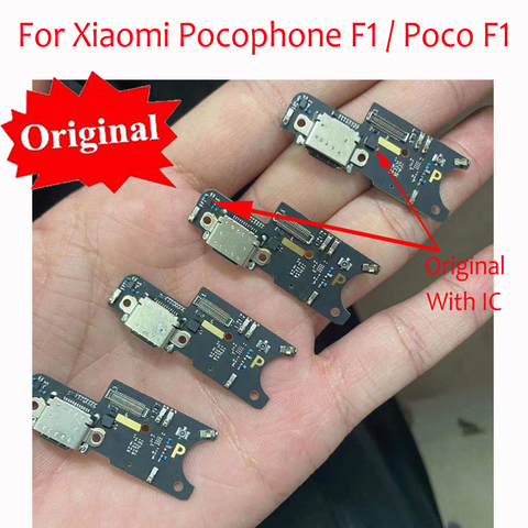 Оригинальная зарядная плата с USB-портом для Xiaomi Pocophone F1 / Poco F1, док-разъем с гибким кабелем для микрофона ► Фото 1/1