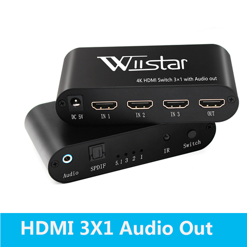 Разветвитель Wiistar hDMI, 3 входа, 1 выход, 4K x 2K, HDMI переключатель, разветвитель для XBOX 360, PS4, смарт-ноутбуков на Android, HDMI адаптер ► Фото 1/6
