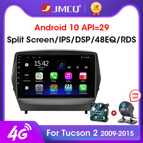 JMCQ Android 10,0 2G + 32G автомобильное радио Multimidia видео плеер навигация GPS для ix35 Hyundai Tucson 2 LM IX35 2009-2015 2 din dvd ► Фото 1/6