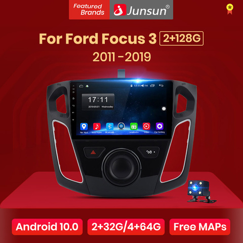 (Новый год Промокод : MOROZ ) Junsun V1 Android 10,0 2G + 32G DSP автомобильный Радио мультимедийный видео плеер для Ford Focus 3 2011-2022 навигация GPS 2din Авторадио ► Фото 1/6