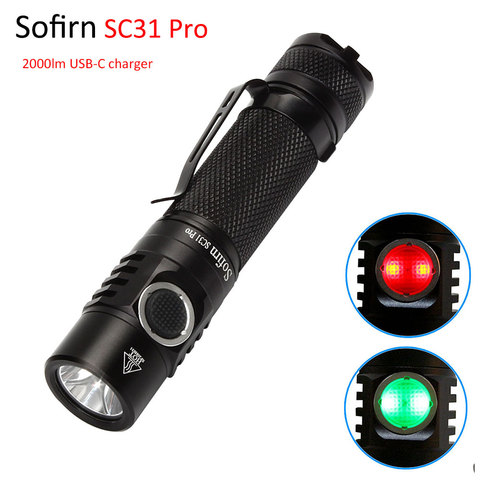 Sofirn 6500K SC31 Pro 2000lm светодиодный фонарик 18650 Перезаряжаемый USB C светодиодный фонарь для охоты/кемпинга ► Фото 1/6