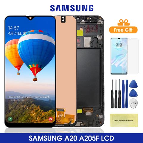 6,4 ''A205 ЖК-дисплей для Samsung A20 A205 ЖК-дисплей сенсорный экран дигитайзер для Samsung A205GN A205S A205YN A205F A205FN Lcds ► Фото 1/6