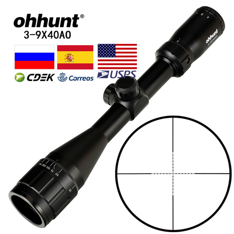 Ohhunt 3-9X40 АО 1 дюйм труба Hunitng прицел Mil Dot провода сетка тактический оптические прицелы для снайперской винтовки прицел Airsoft ► Фото 1/6