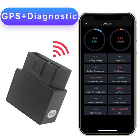 Мини-трекер OBD2 с GPS, диагностическая функция TKSTAR, GPS локатор, OBD, GPS-трекер, диагностический GSM OBDII устройство для отслеживания, бесплатное приложение ► Фото 1/6