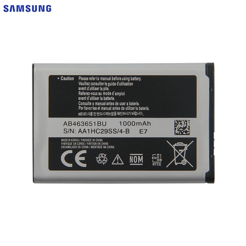 SAMSUNG оригинальный сменный аккумулятор AB463651BU для Samsung J800 S3650 S7070 S5608 S3370 L700 S5628 C3222 B3410 F339 S5610 W559 ► Фото 1/5