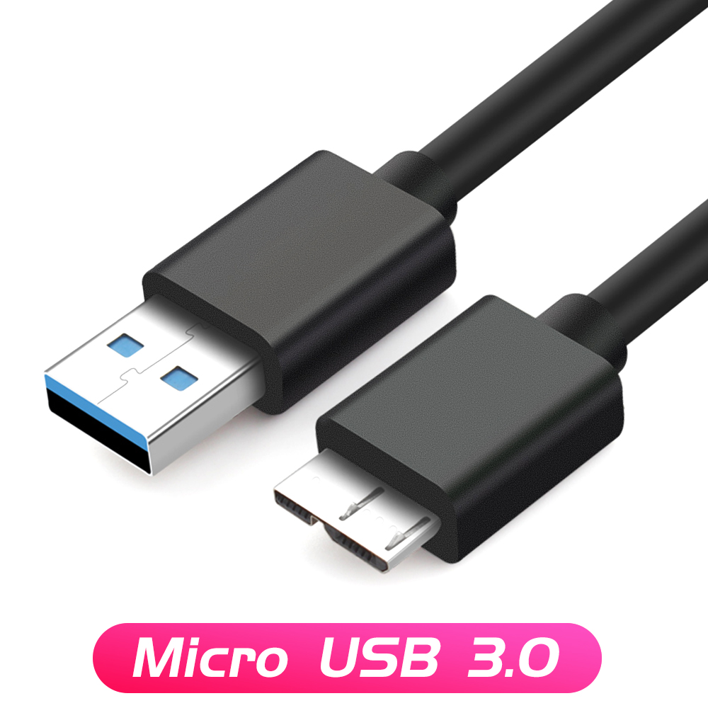 Кабель Micro B USB 3,0 FONKEN, кабель для внешнего жесткого диска, шнур для жесткого диска, кабель для зарядки, кабель для Samsung Note 3 S5, телефонный кабель ► Фото 1/6