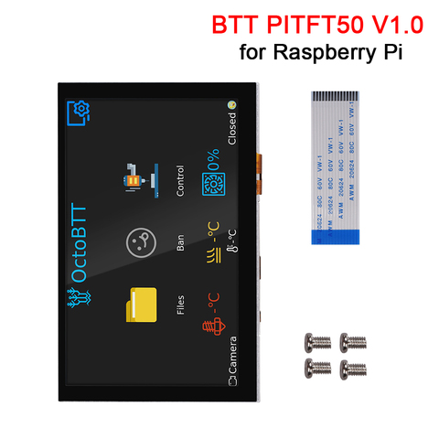 Сенсорный экран BIGTREETECH BTT PITFT50 V1.0, 5-дюймовый ЖК-дисплей DSI для осьминога, Raspberry Pi 4/3/3B +/2/2b + ► Фото 1/6