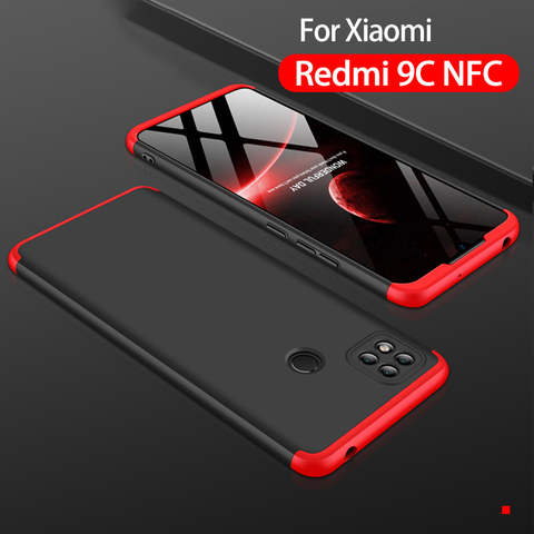 Полный Чехол GKK 360 для Xiaomi Redmi 9 9A 9C NFC, защитный противоударный жесткий матовый пластиковый чехол для Redmi 9 9A 9C NFC ► Фото 1/6