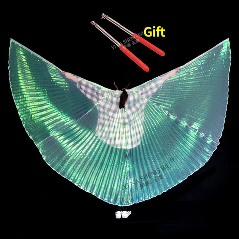 Крылья для танца живота, для взрослых и детей, Радужная Бабочка, искусственные восточные египетские крылья, костюм с палочками ► Фото 1/6