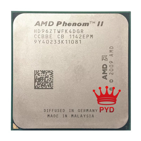 Четырехъядерный процессор AMD Phenom II X4 960T 3,0 ГГц, разъем AM3 938pin HD96ZTWFK4DGR ► Фото 1/1