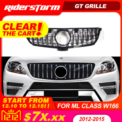 Решетка GT для ML Class W166 GT R, передняя решетка для ML class 2012-15 ML300 ML320 ML350 ml400 ML450, решетка ► Фото 1/6